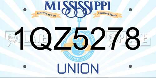 1QZ5278 Mississippi License Plate
