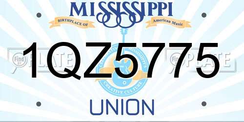 1QZ5775 Mississippi License Plate