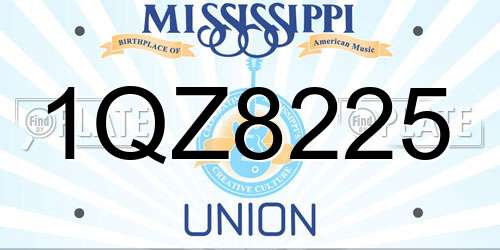 1QZ8225 Mississippi License Plate