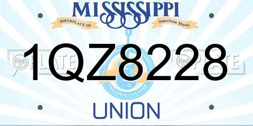 1QZ8228 Mississippi License Plate