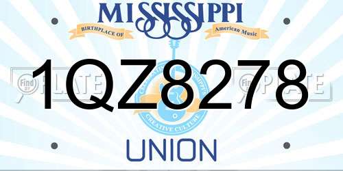 1QZ8278 Mississippi License Plate