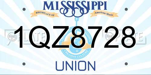 1QZ8728 Mississippi License Plate