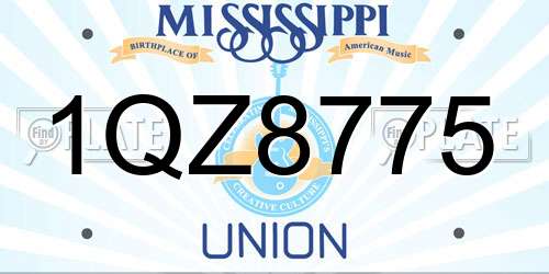 1QZ8775 Mississippi License Plate