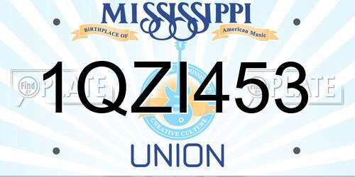 1QZI453 Mississippi License Plate