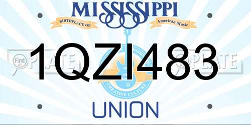 1QZI483 Mississippi License Plate