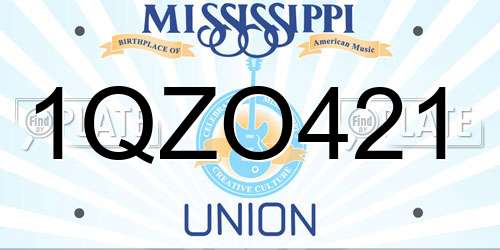 1QZO421 Mississippi License Plate