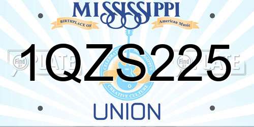1QZS225 Mississippi License Plate