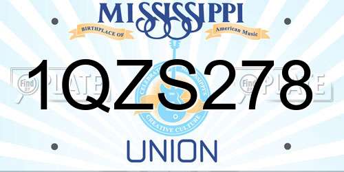 1QZS278 Mississippi License Plate