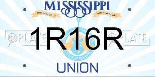 1R16R Mississippi License Plate