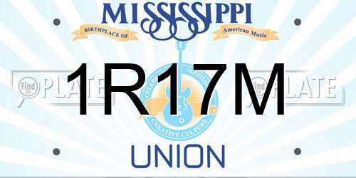 1R17M Mississippi License Plate