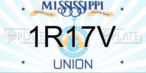 1R17V Mississippi License Plate