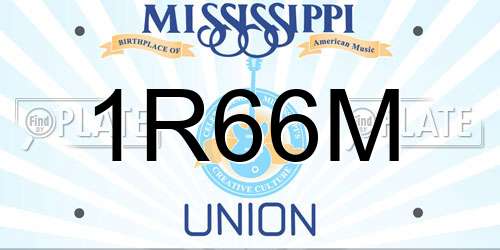 1R66M Mississippi License Plate