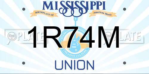 1R74M Mississippi License Plate