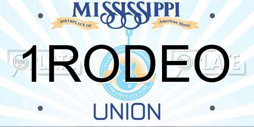1RODEO Mississippi License Plate