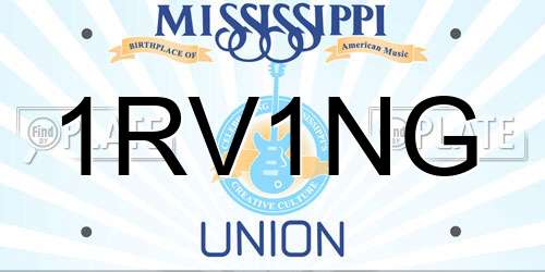 1RV1NG Mississippi License Plate