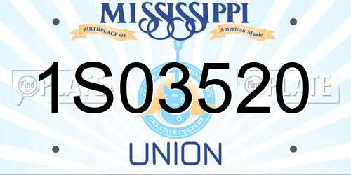 1S03520 Mississippi License Plate