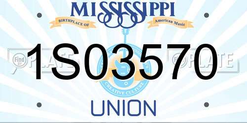 1S03570 Mississippi License Plate