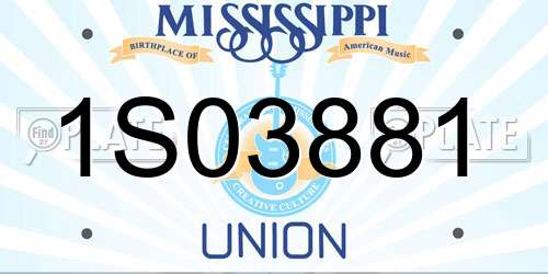 1S03881 Mississippi License Plate