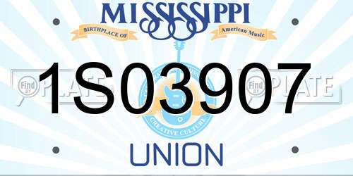 1S03907 Mississippi License Plate