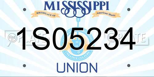 1S05234 Mississippi License Plate