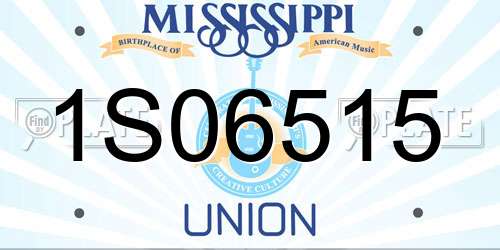 1S06515 Mississippi License Plate
