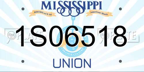 1S06518 Mississippi License Plate