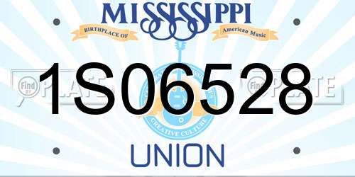 1S06528 Mississippi License Plate