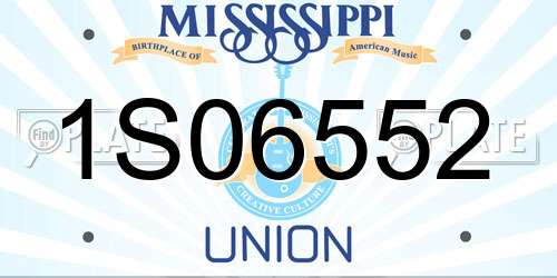 1S06552 Mississippi License Plate