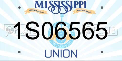 1S06565 Mississippi License Plate