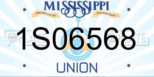 1S06568 Mississippi License Plate