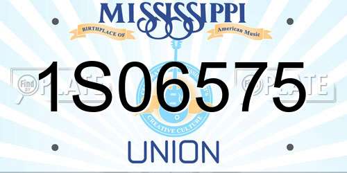 1S06575 Mississippi License Plate