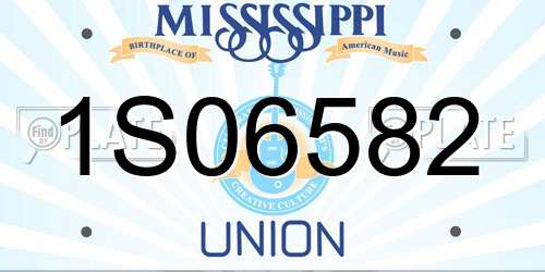 1S06582 Mississippi License Plate