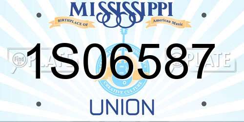 1S06587 Mississippi License Plate