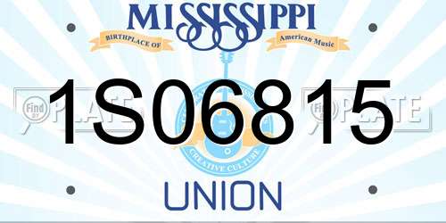 1S06815 Mississippi License Plate