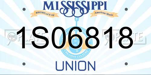 1S06818 Mississippi License Plate