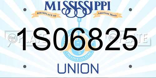 1S06825 Mississippi License Plate