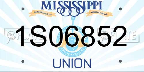 1S06852 Mississippi License Plate