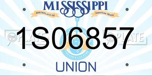 1S06857 Mississippi License Plate