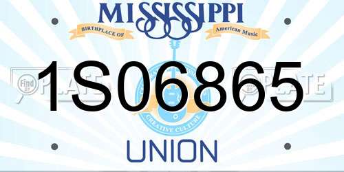 1S06865 Mississippi License Plate
