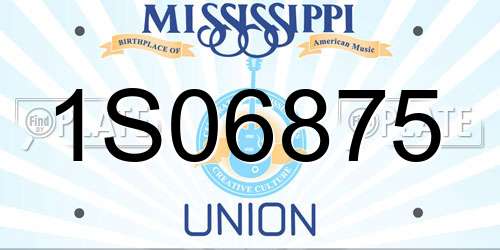 1S06875 Mississippi License Plate