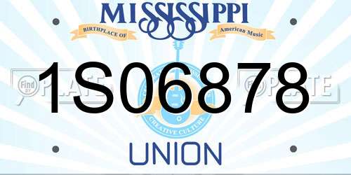 1S06878 Mississippi License Plate