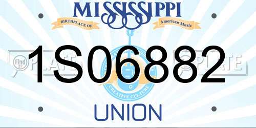 1S06882 Mississippi License Plate