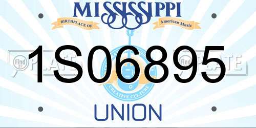 1S06895 Mississippi License Plate
