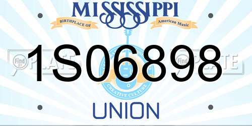 1S06898 Mississippi License Plate