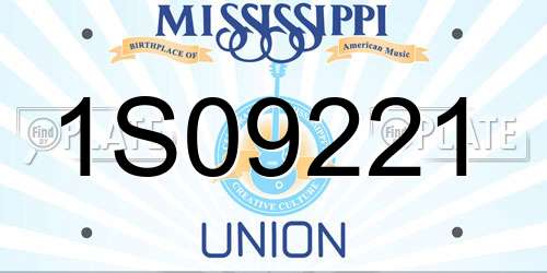 1S09221 Mississippi License Plate