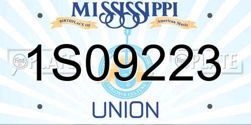 1S09223 Mississippi License Plate