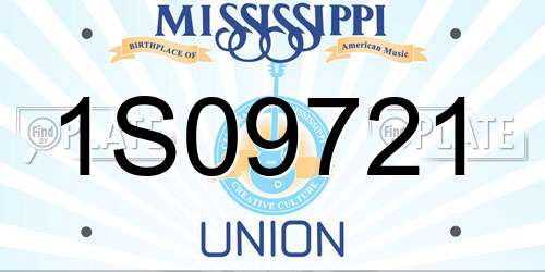 1S09721 Mississippi License Plate