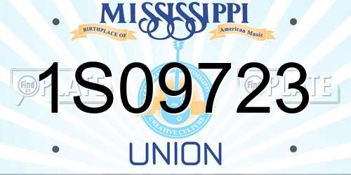 1S09723 Mississippi License Plate