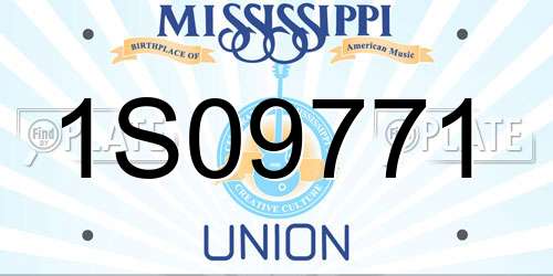 1S09771 Mississippi License Plate