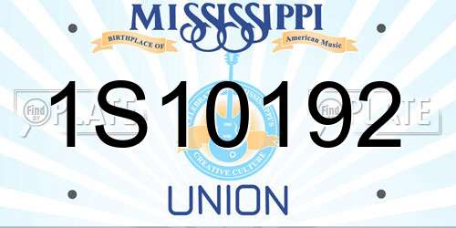 1S10192 Mississippi License Plate